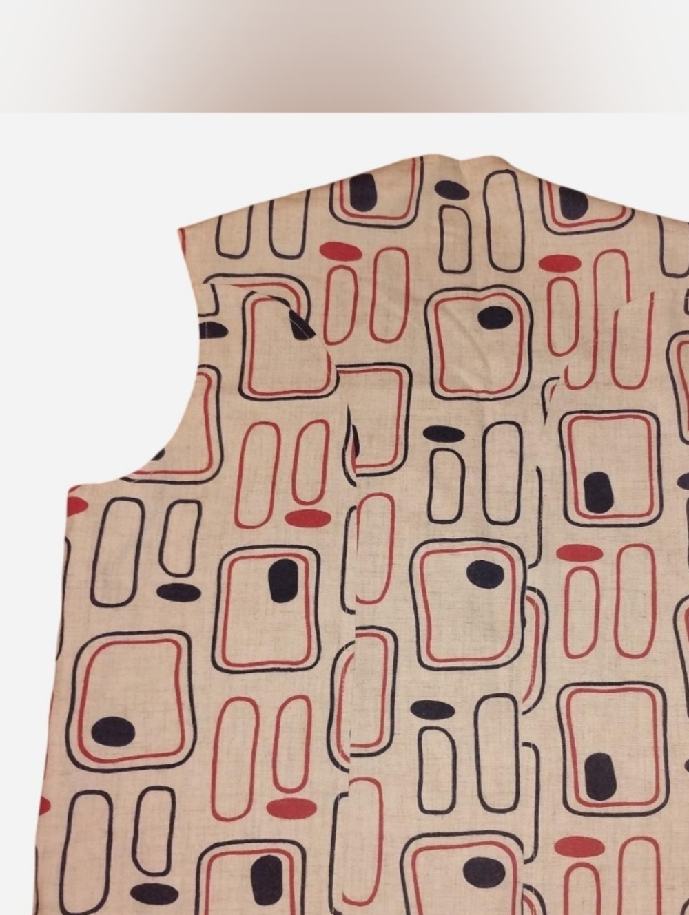 Vintage 1960s Atomic Mid-Century Modern Reversible Vest - TV Screen Print , Size - Picture 2 of 4